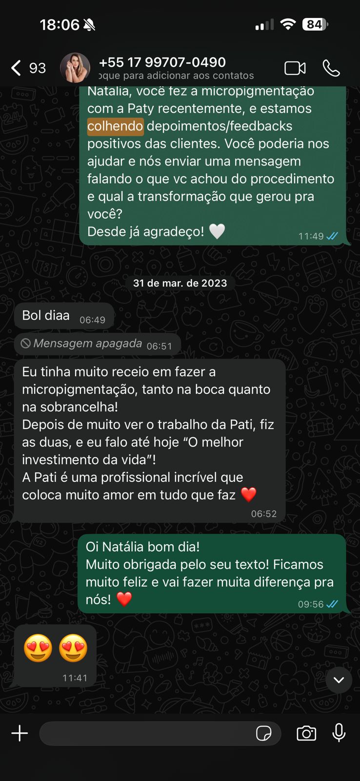 Resultado Design Prime de Sobrancelhas — cliente 02